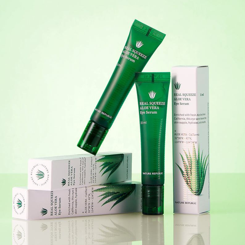 NATURE REPUBLIC Real Squeeze Aloe Vera Eye Serum 15ml disponible sur Ma petite Coree, ton Eshop 100% K-beauty en direct de Seoul
