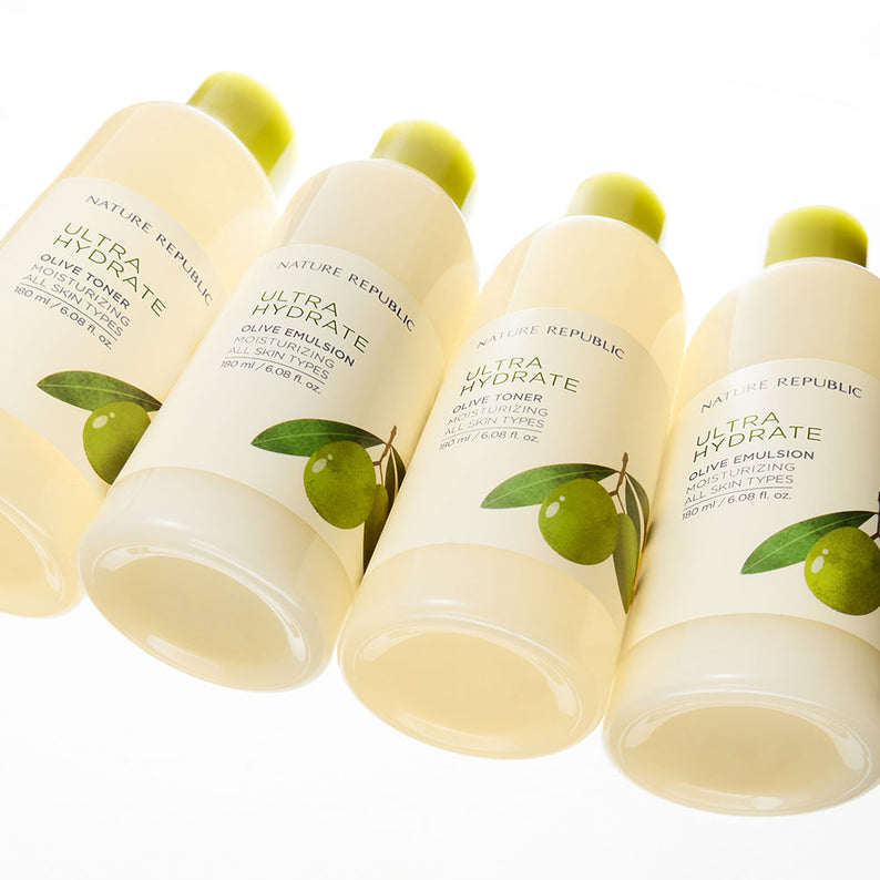 NATURE REPUBLIC Toner Emulsion Set With Olive Leaf Extracts 180ml disponible sur Ma petite Coree, ton Eshop 100% K-beauty en direct de Seoul