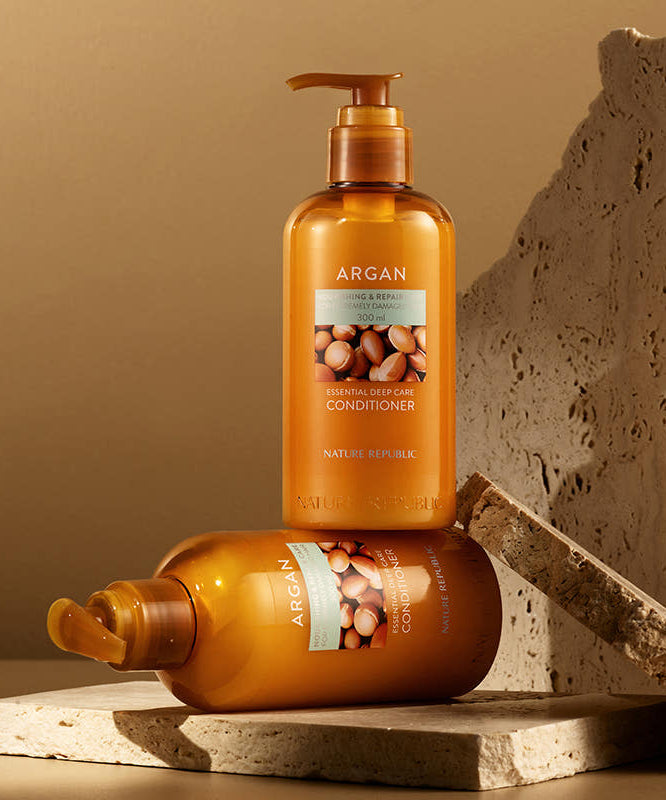 NATURE REPUBLIC Essential Deep Care Conditioner for Damaged Hair 300ml, produit pour revitalisation des cheveux abîmés.