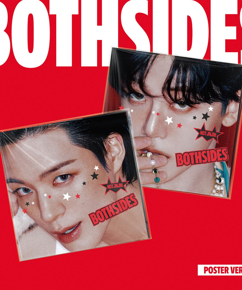 NCT JNJM - [BOTH SIDES] (POSTER Ver.) (Random 1 of 2) - Album Kpop : affiches photo duo sur fond rouge, visuel promo.