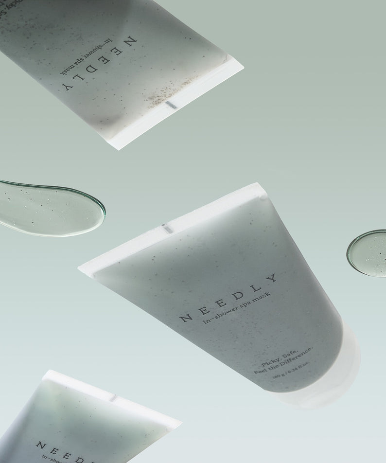 NEEDLY Ishower Spa Mask 180g, tubes de masque de la marque NEEDLY sur fond clair, ambiance spa.