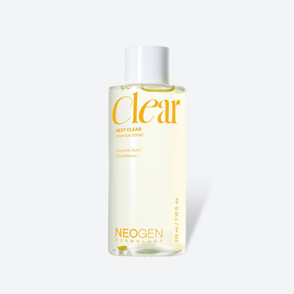 NEOGEN  Next Clear Essence Toner 210ml de la marque NEOGEN, flacon jaune sur fond clair, produit skincare