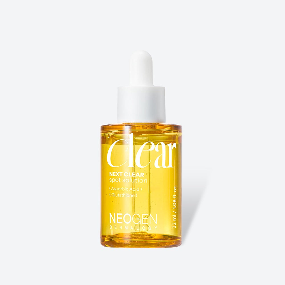 NEOGEN  Next Clear Spot Solution 32ml, sérum anti-imperfections en flacon jaune sur fond blanc, marque NEOGEN