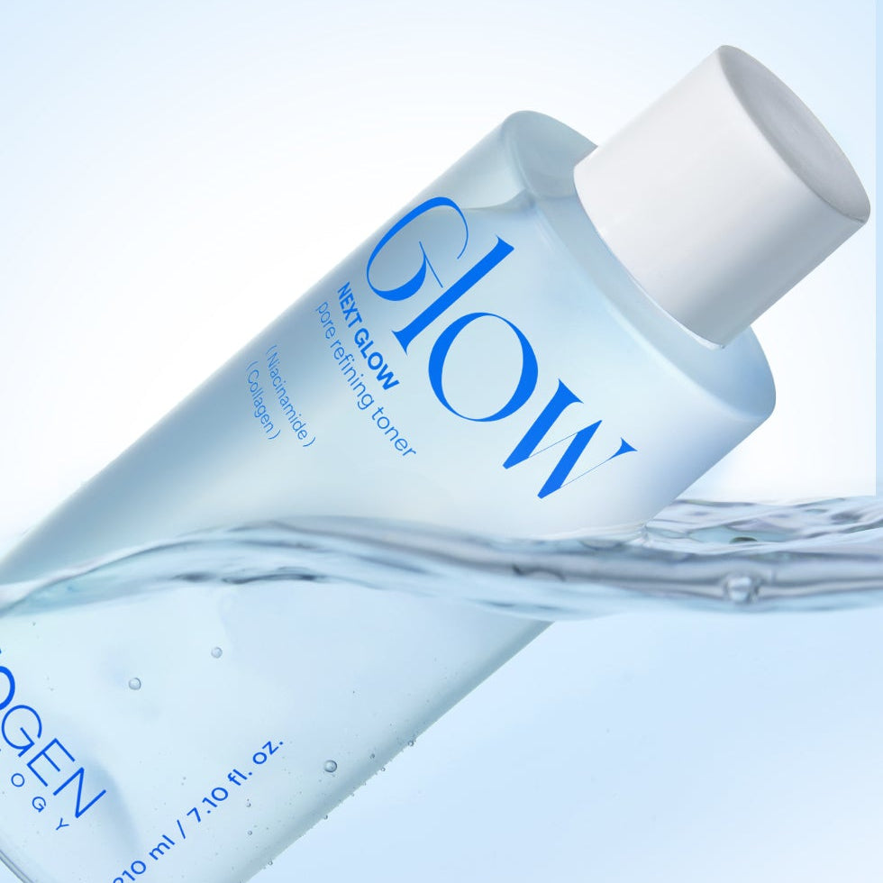 NEOGEN  Next Glow Pore Refining Toner 210ml de la marque NEOGEN, flacon bleu sur fond clair, contexte skincare