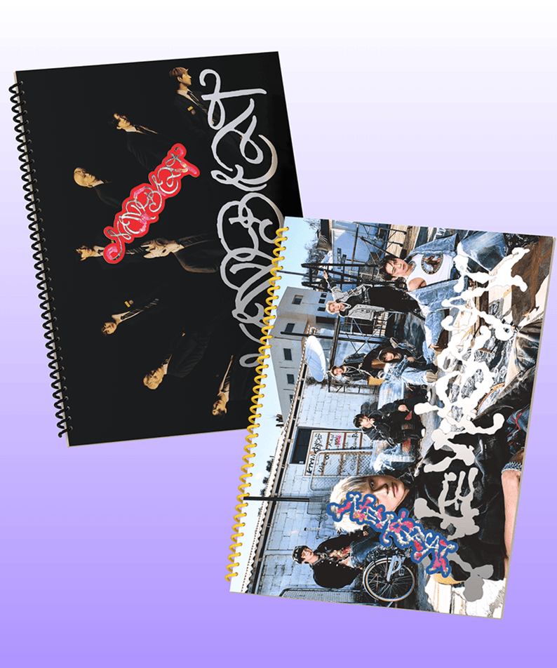 NEWBEAT - 1ST FULL ALBUM [RAW AND RAD] (PHOTOBOOK) (Random 1 of 2) - Album Kpop, photo de photobook noir/rouge.