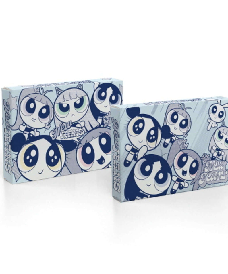 NEWJEANS - 2nd EP [Get Up] (THE POWERPUFF GIRLS X NJ Box ver.) - Album Kpop, coffret illustré Powerpuff, boîte bleue.