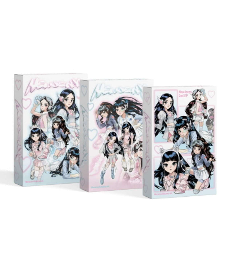 NEWJEANS - 2nd EP [Get Up] (Weverse Albums ver.) (Set of 3) - Album Kpop, set en boîtiers illustrés sur fond clair.