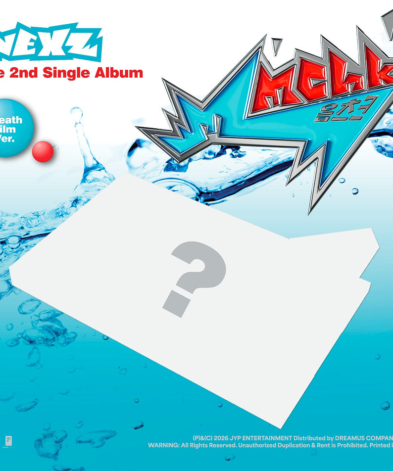 NEXZ - Mmchk (Breath Film ver.) - Album Kpop : couverture avec logo NEXZ, splash d’eau et visuel “HURRY”