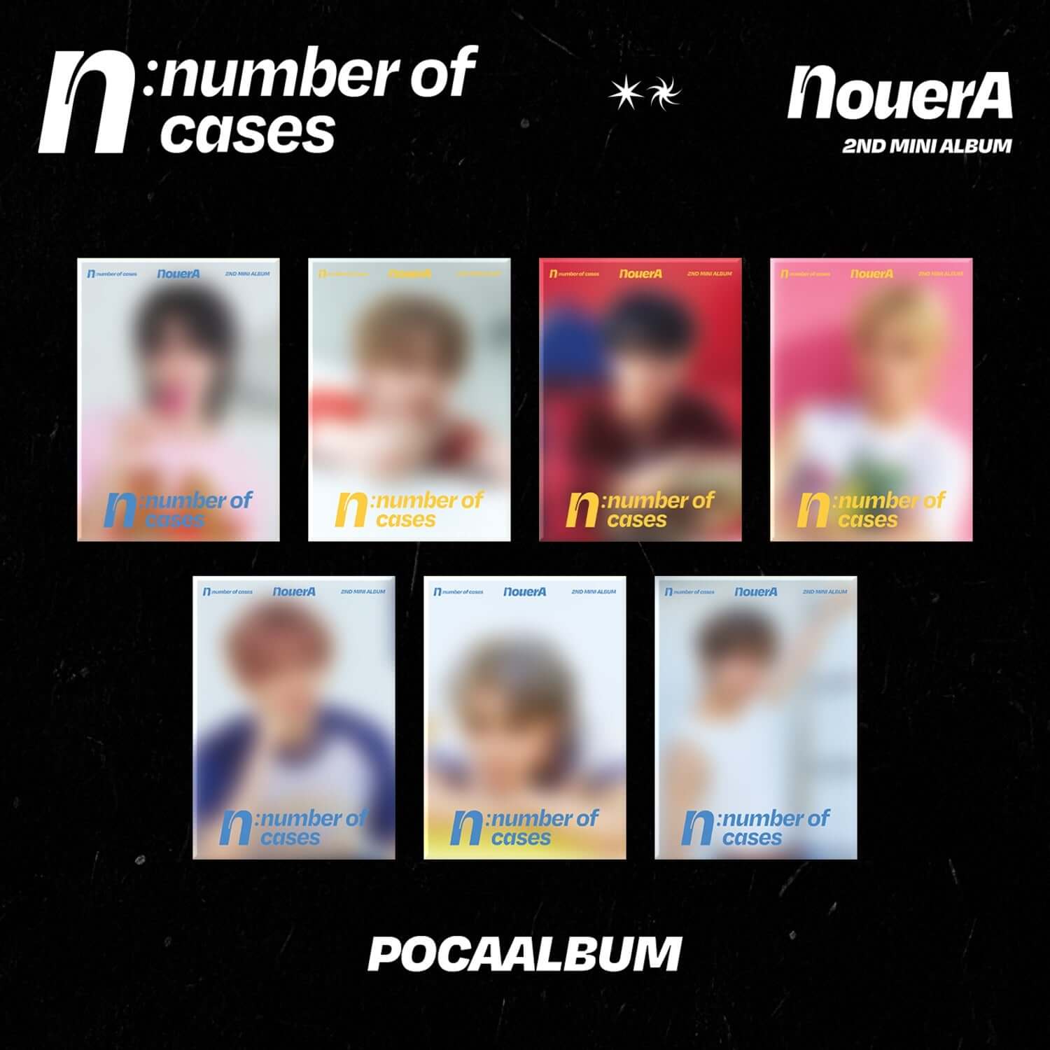 NOUERA - 2nd Album [n: number of cases] (POCA) (Set of 7) - Album Kpop, visuels et pochettes sur fond noir