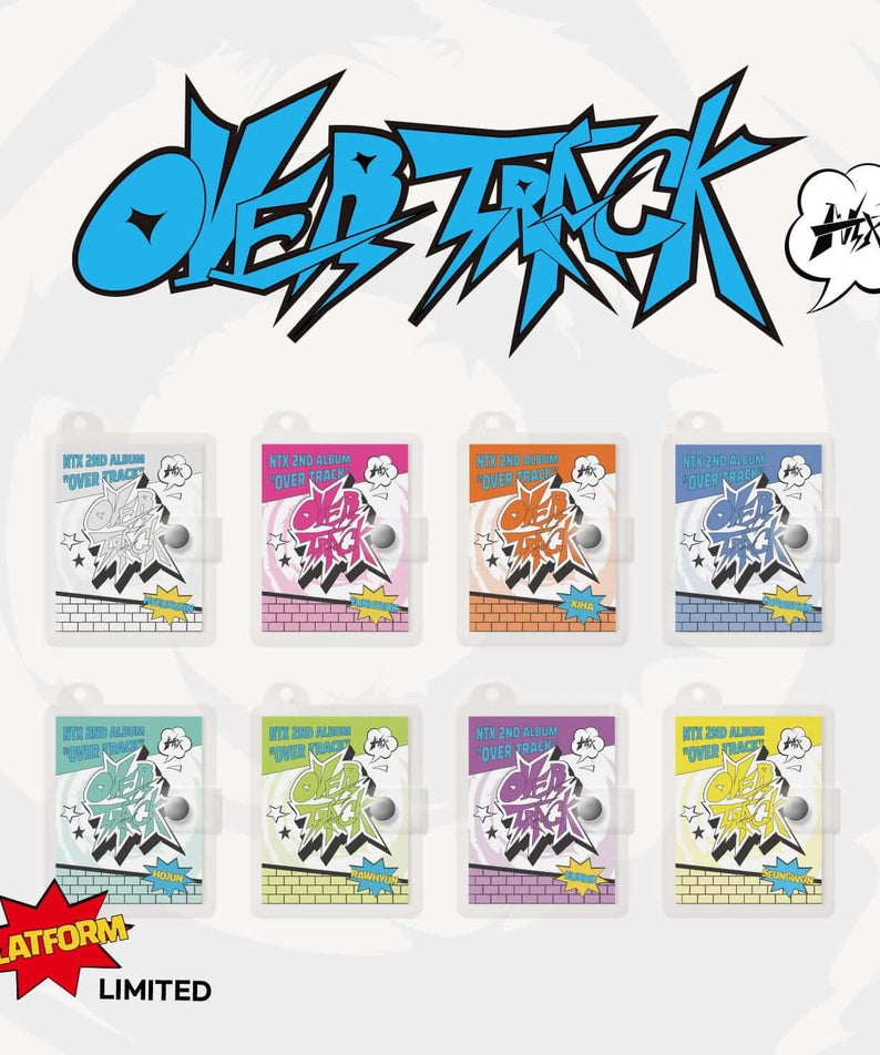 NTX - [OVER TRACK] (BINDER KEYRING Ver) (Random 1 of 8) - Album Kpop, visuel cartes collectibles, style graffiti coloré