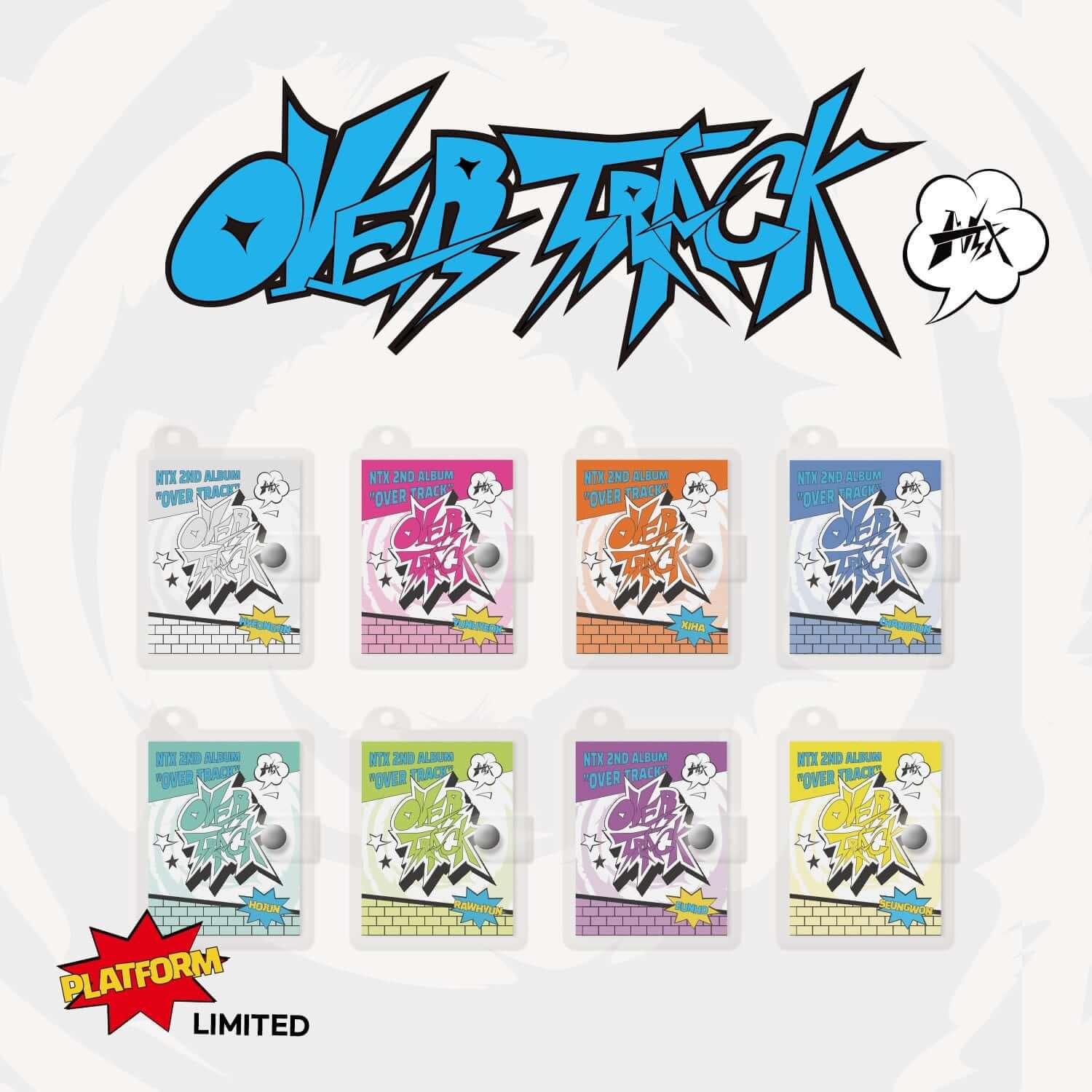 NTX - [OVER TRACK] (BINDER KEYRING Ver) (Random 1 of 8) - Album Kpop, visuel cartes collectibles, style graffiti coloré