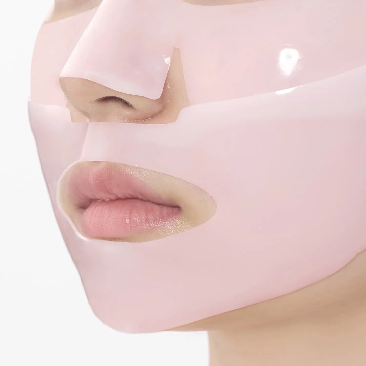 NUMBUZIN No. 2 Rose PDRN Collagen Wrapping Overnight Film Pack (4 sheets) : masque film rose sur visage, nuit