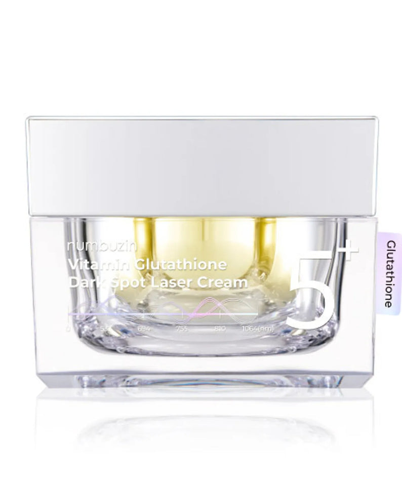 NUMBUZIN No. 5 Glutathione C Trace Toning Laser Cream 50ml, pot crème sur fond clair, marque NUMBUZIN.