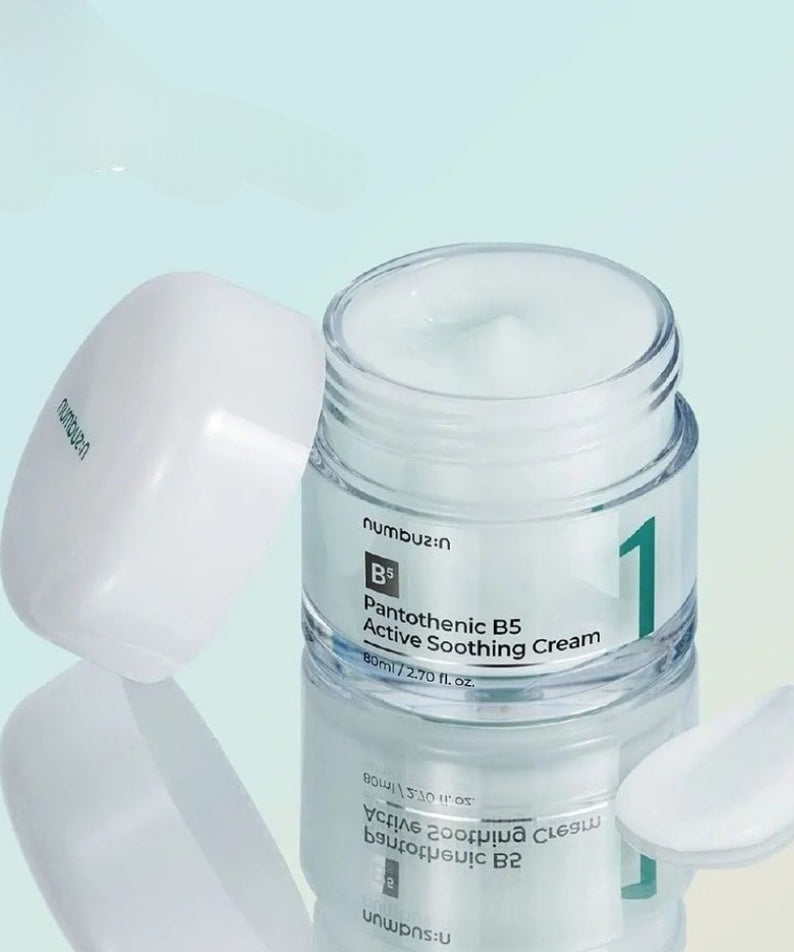 Crème apaisante active NUMBUZIN No.1 Pantothenic B5 en pot ouvert.