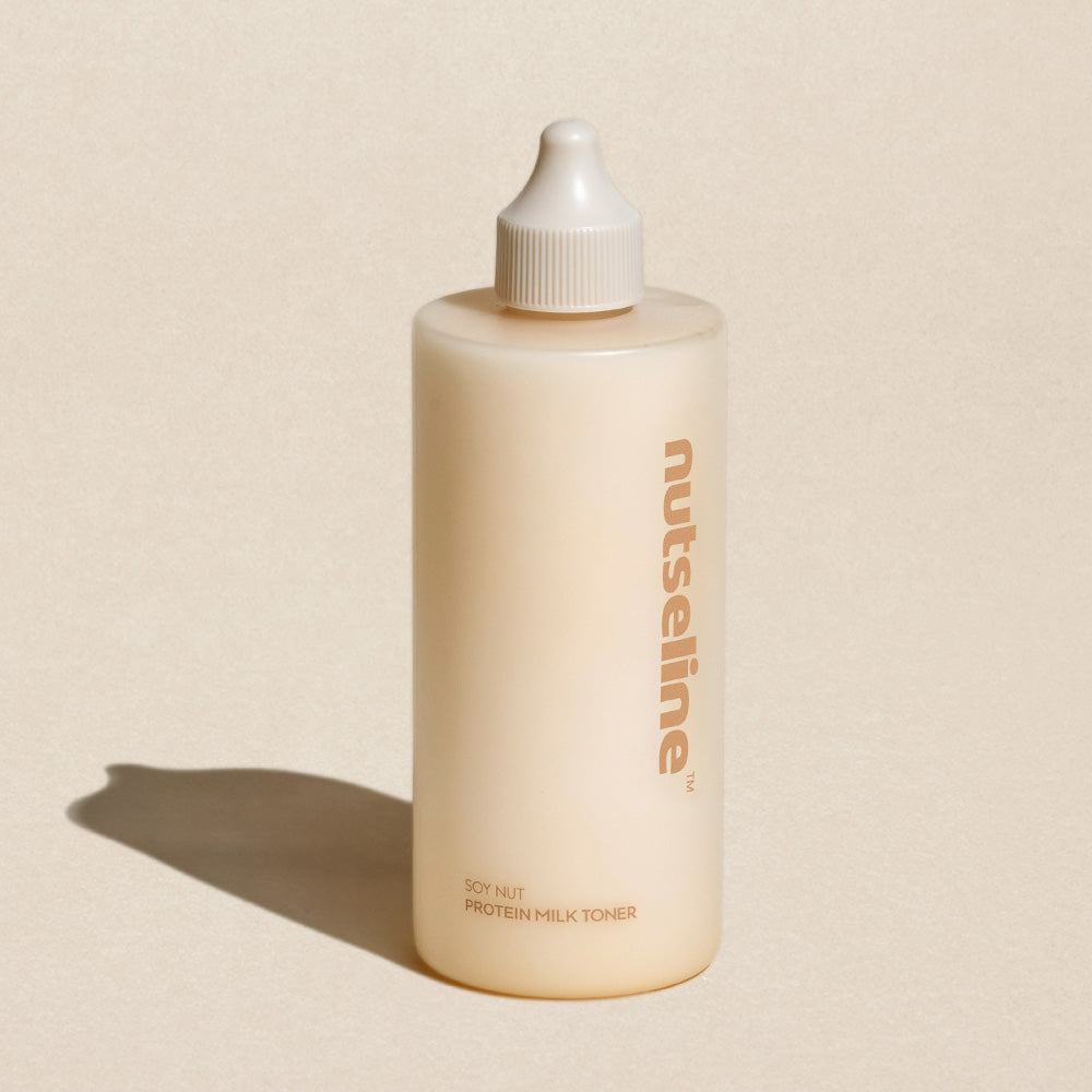 NUTSELINE Soy Nut Line 2 Types (cream/toner) de la marque NUTSELINE : flacon toner crème sur fond beige