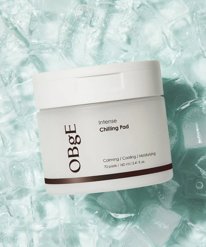 OBGE Intense Chilling Pad 70pc : pot de crème sur glace, marque OBGE, effet rafraîchissant visuel