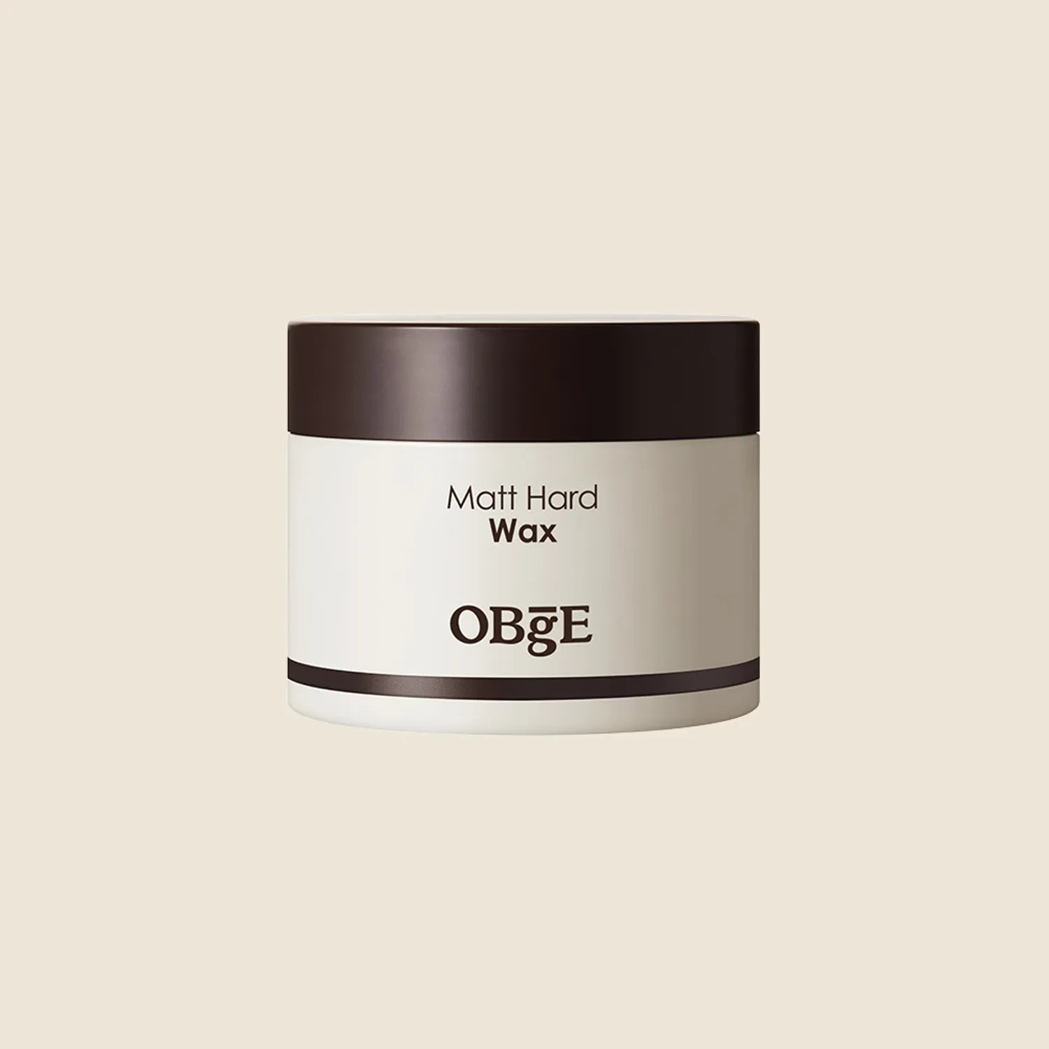 OBGE Matte Hard Wax 120g : pot de cire mate brune de la marque OBGE sur fond clair, photo produit.