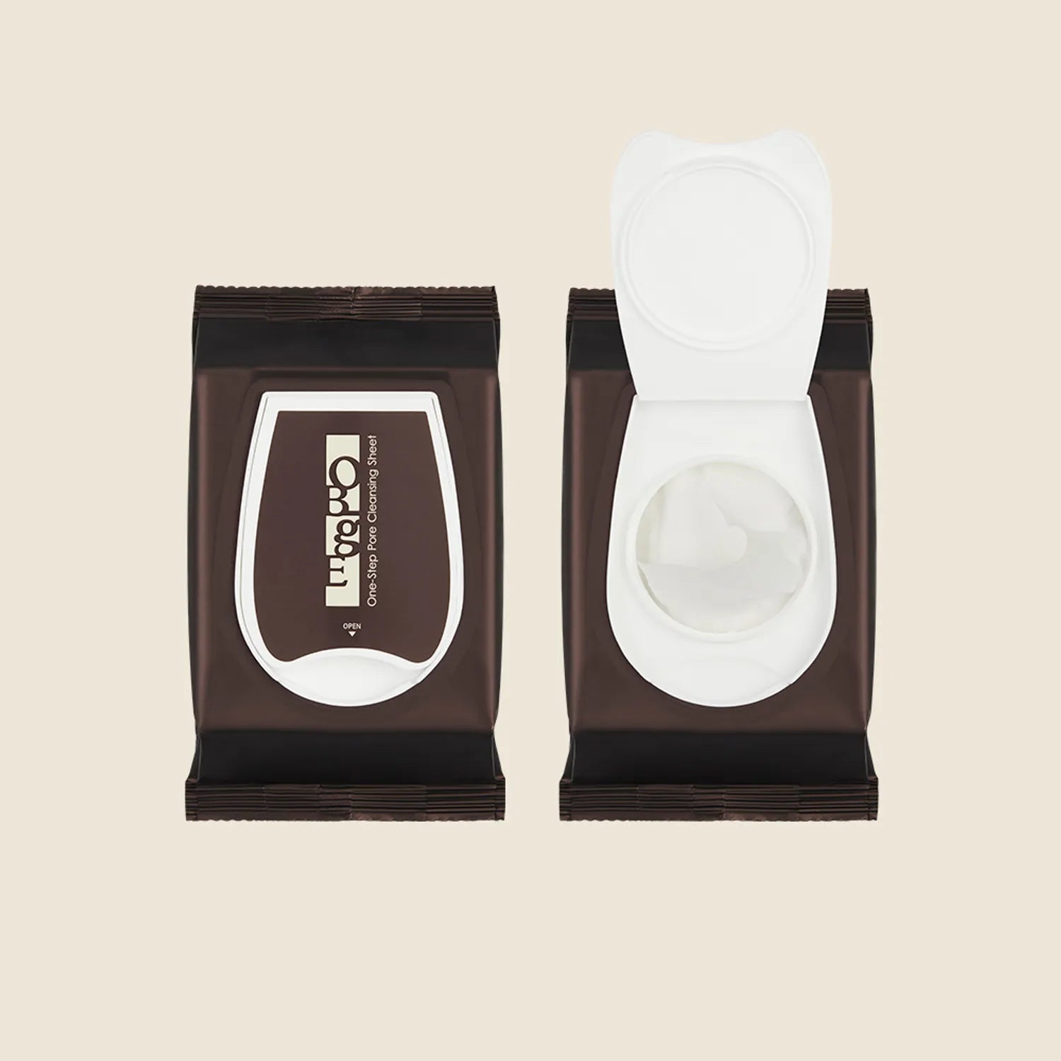 OBGE One-Step Pore Cleansing Sheet 135g de la marque OBGE, masques en tissu ouverts sur fond beige