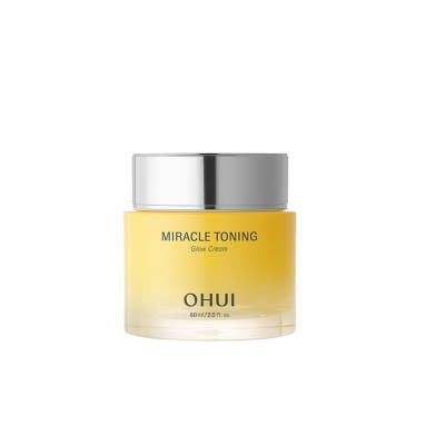 OHUI Miracle Toning Glow Cream 60 mL, pot crème jaune sur fond blanc, marque OHUI, photo produit