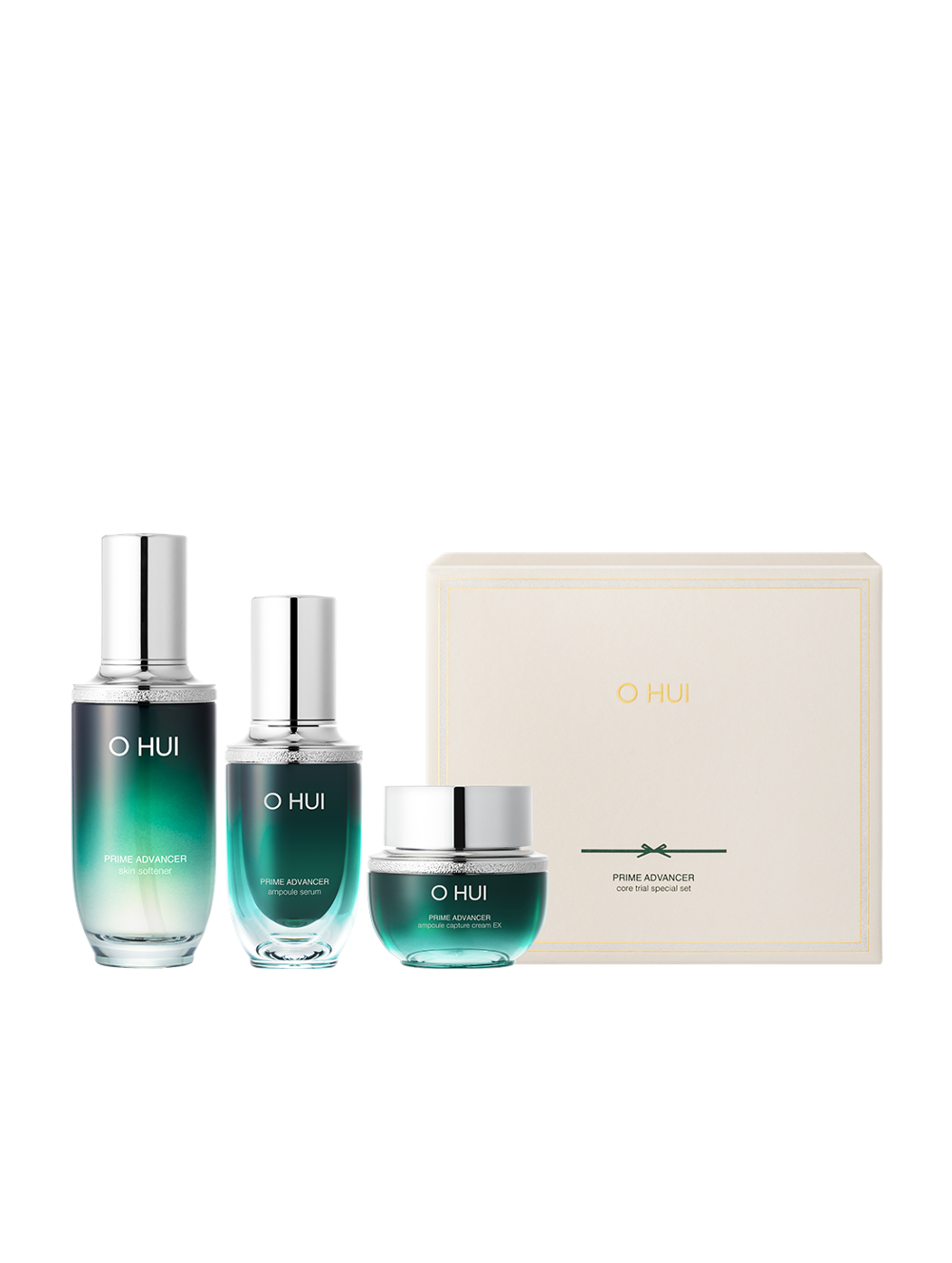 OHUI Prime Advancer Core Trial Set (Skin Softener, Serum, Cream) disponible sur Ma petite Coree, ton Eshop 100% K-beauty en direct de Seoul