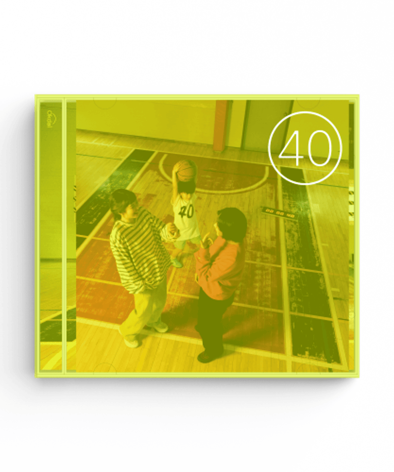 OKDAL - [40] - Album Kpop de la marque OKDAL, pochette visuelle en intérieur avec cercle 40, ambiance pop jaune/verte.