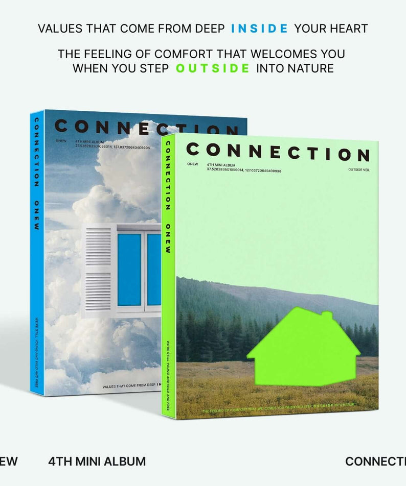 ONEW - 4th Mini Album [CONNECTION] (Photobook Ver.) - Album Kpop : coffrets double face, couverture nature, marque ONEW