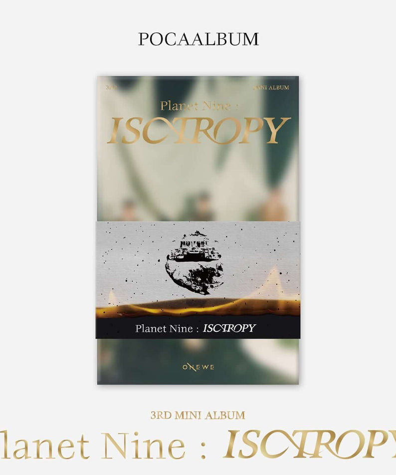 ONEWE - 3RD MINI ALBUM [Planet Nine : ISOTROPY] (POCAALBUM) - Album Kpop, pochette Planet Nine, visuel vert et doré