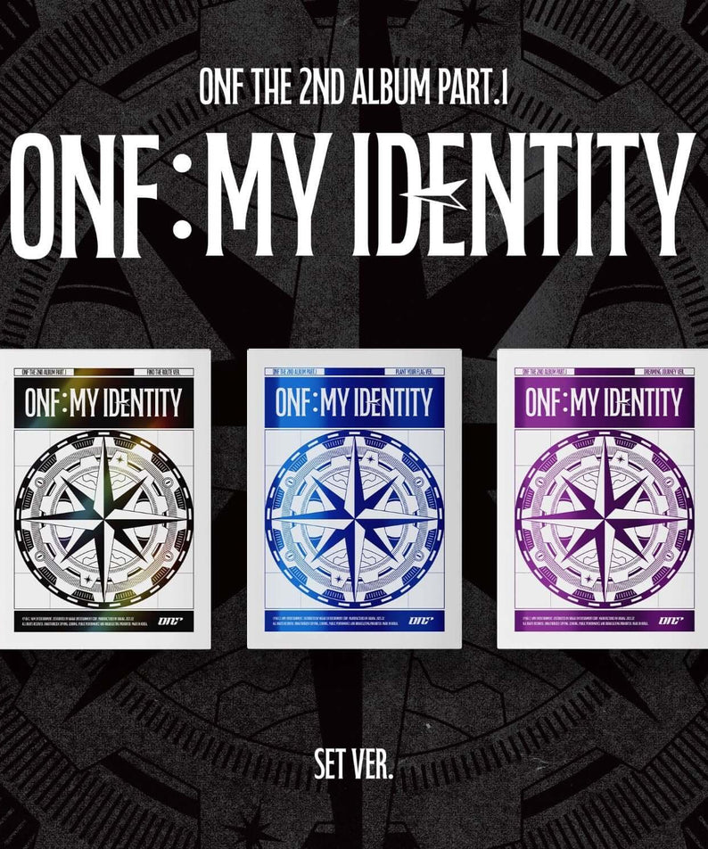 ONF - The 2nd Album Part.1 [ONF:MY IDENTITY] (Random) - Album Kpop, visuel set ver. sur fond noir étoilé.