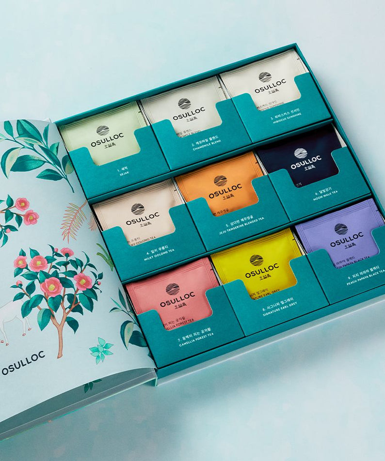 OSULLOC Tea Garden Set 2025, ensemble de thés premium aux différentes saveurs, présentation élégante en coffret.