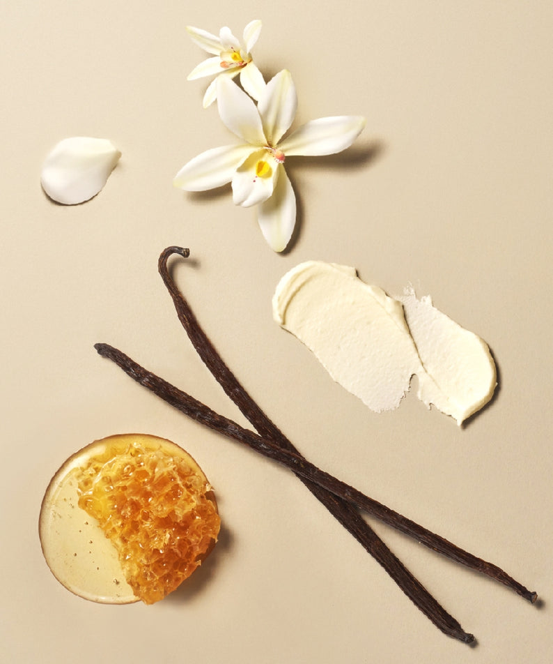 OSULLOC Vanilla Honey Black Tea 20 P, thé noir à la vanille et miel, fleurs et épices sur fond beige