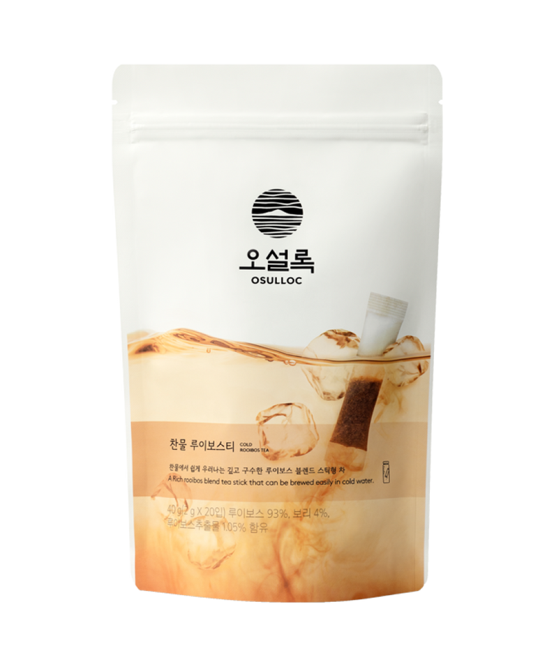 OSULLOC Cold Rooibos Tea 20 P sachet de thé glacé sur fond blanc.