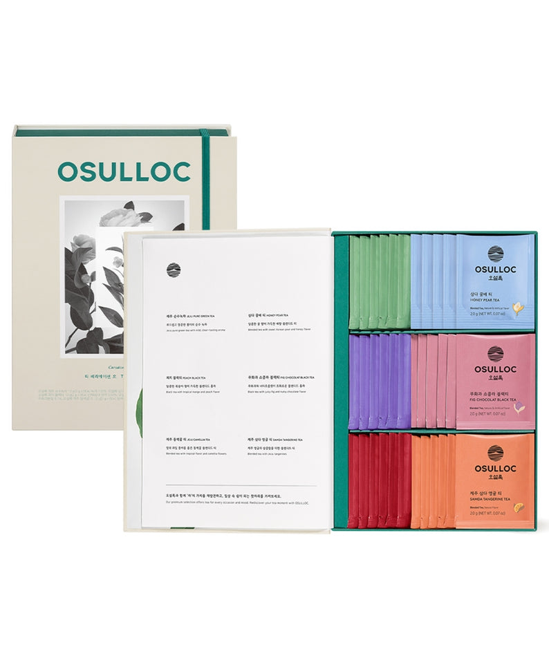 Coffret de thé OSULLOC Tea Variation O 6 types avec différentes saveurs.