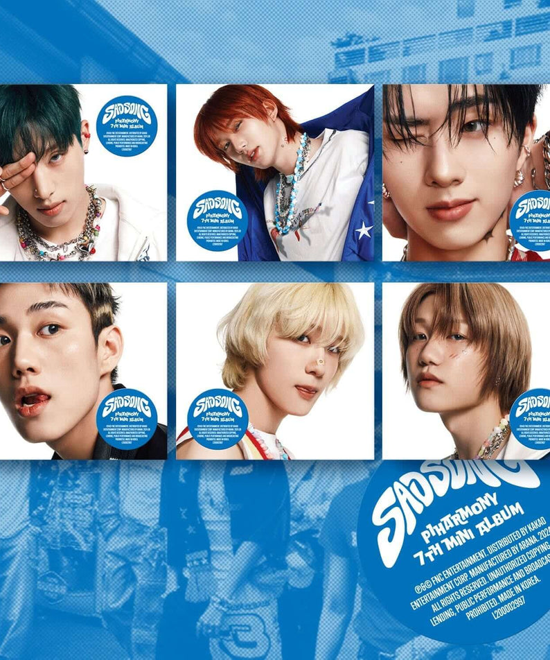 P1HARMONY - 7th Album [SAD SONG] (Digipack Ver.) (Random 1 of 6) - Album Kpop, cover avec portraits P1Harmony.