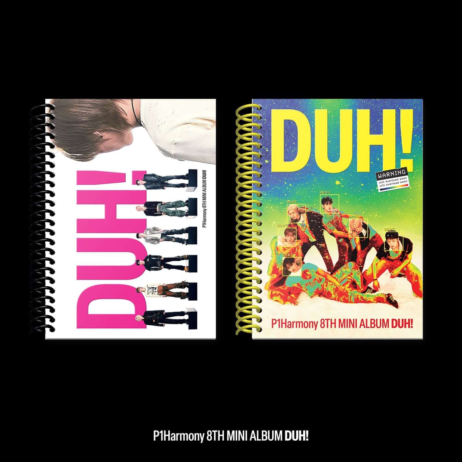 P1HARMONY - 8th Album [DUH!] (D Ver. / U Ver.) (Random) - Album Kpop, jaquettes DUH! P1Harmony, style pop.