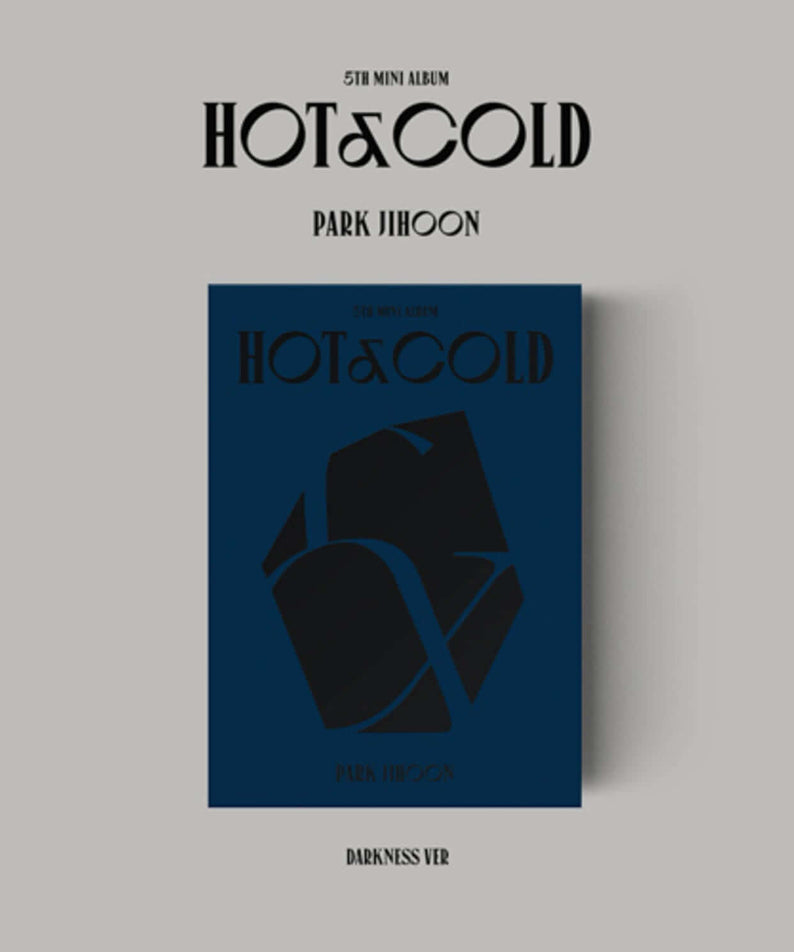 PARK JIHOON - 5th MINI ALBUM [HOT&COLD] (DARKNESS ver.) - Album Kpop, couverture sombre bleu, visuel Hot&Cold.