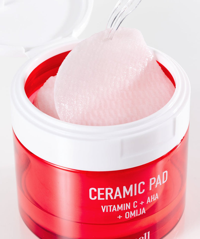 Pot de PARNELL AHA Omija Ceramic Pad 60 Pads avec pads exfoliants AHA