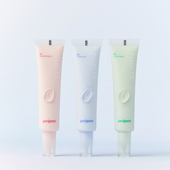 PERIPERA Filter Fit Milk Tone-Up Cream de la marque PERIPERA sur fond clair : trois tubes crème pastel, visuel produit