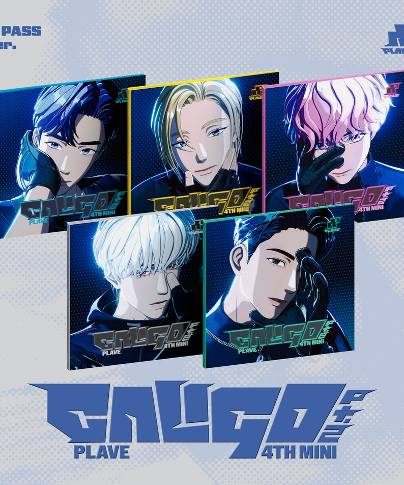 PLAVE - 4th Mini Album [Caligo Pt.2] (ID PASS Ver.)(Set of 5) - Album Kpop : coffret avec 5 visuels blue/noir.