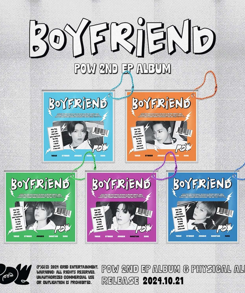 POW - 2ND EP ALBUM [Boyfriend] (Random) - Album Kpop Boyfriend, visuel affiche avec 5 versions colorées du produit POW