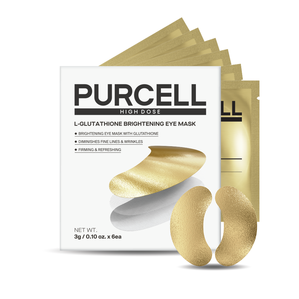 PURCELL 2 eye masks de la marque Purcell : masques yeux dorés sur emballage, arrière-plan blanc, pack produit.