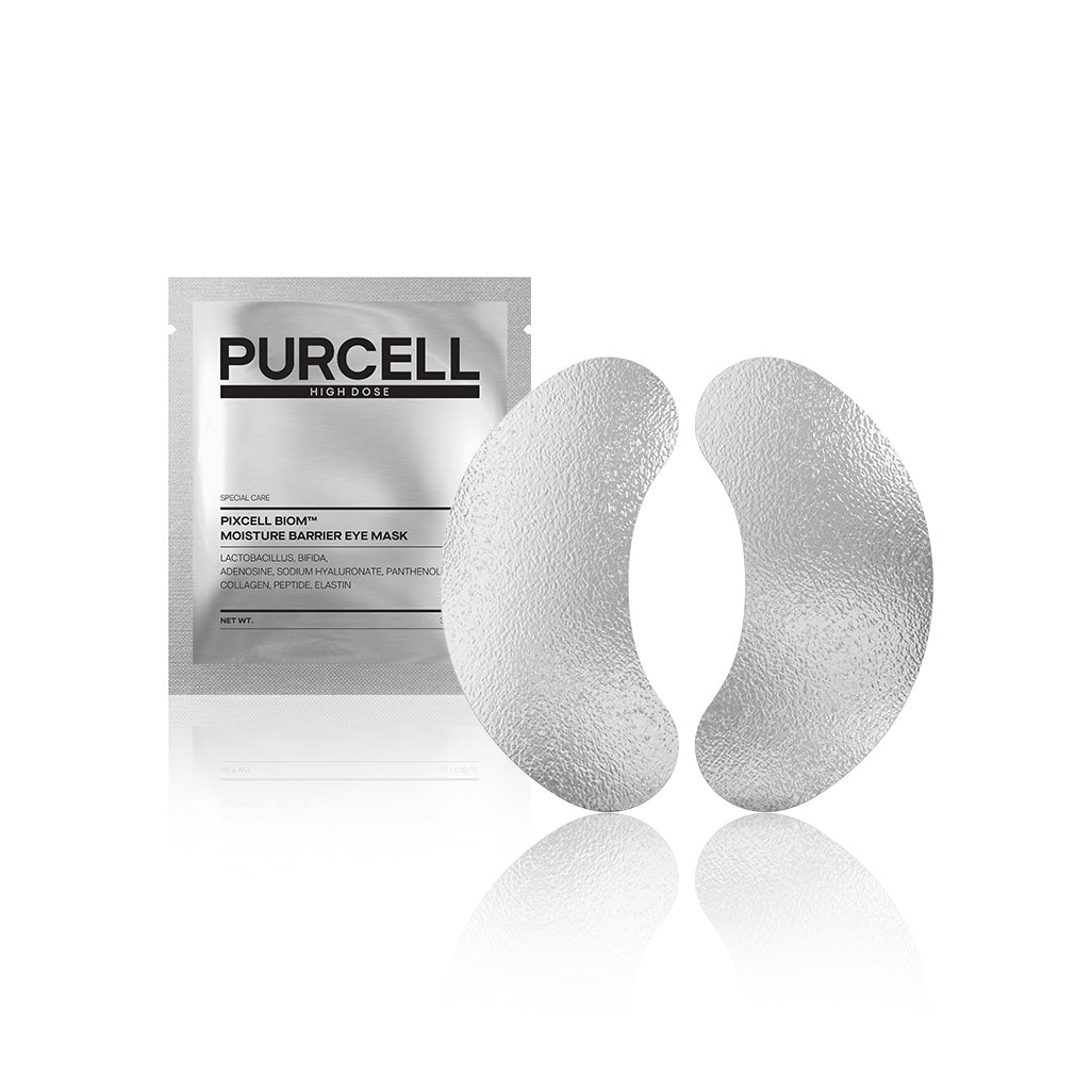 PURCELL 2 eye masks de la marque Purcell : deux masques pour les yeux gris, sur fond blanc, emballage visible.
