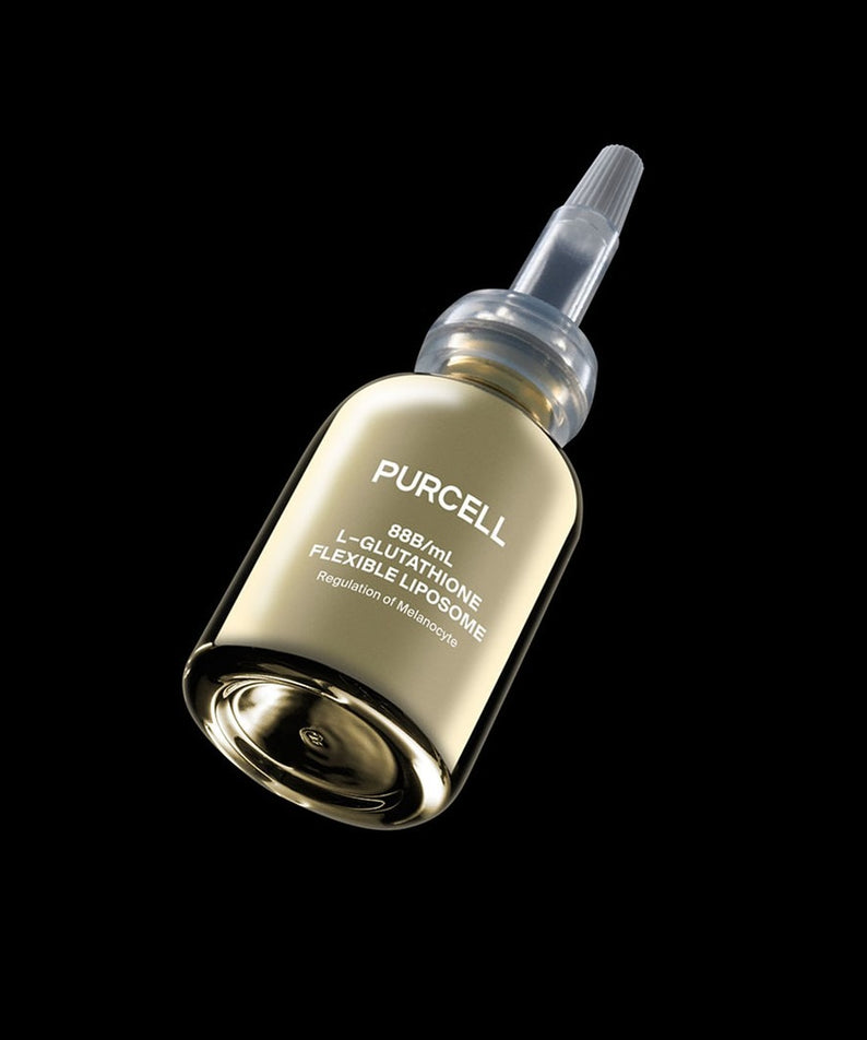 Décris l'image en français en mentionnant le produit, la marque et le contexte visuel : PURCELL 88 billion/mL Glutathione Flexible Liposome 30mL