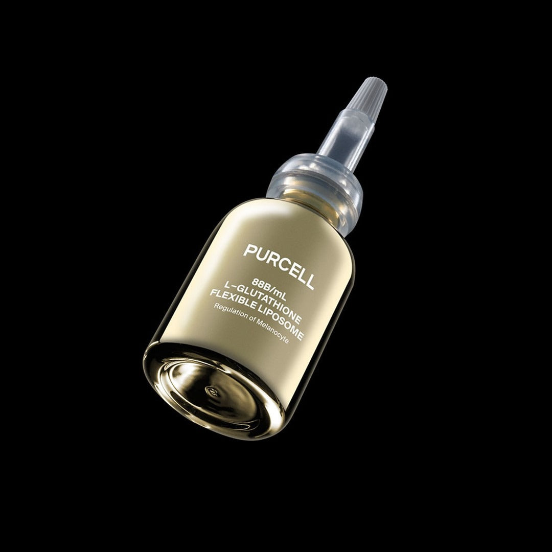 Décris l'image en français en mentionnant le produit, la marque et le contexte visuel : PURCELL 88 billion/mL Glutathione Flexible Liposome 30mL