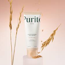 Décris l'image en français en mentionnant le produit, la marque et le contexte visuel : PURITO Oat In Calming Gel Cream 100ml