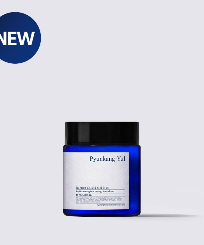 PYUNGKANG YUL Barrier Shield Gel Mask 50ml, flacon cosmétique sur fond clair, visuel produit de la marque Pyunkang Yul