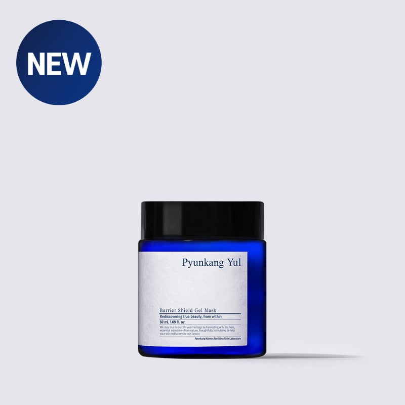 PYUNGKANG YUL Barrier Shield Gel Mask 50ml, flacon cosmétique sur fond clair, visuel produit de la marque Pyunkang Yul