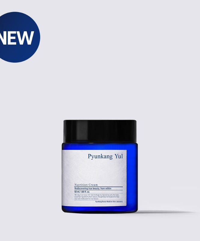 PYUNGKANG YUL Nutrition Cream 50ml, pot crème sur fond clair, marque Pyunkang Yul, visuel promo NEW
