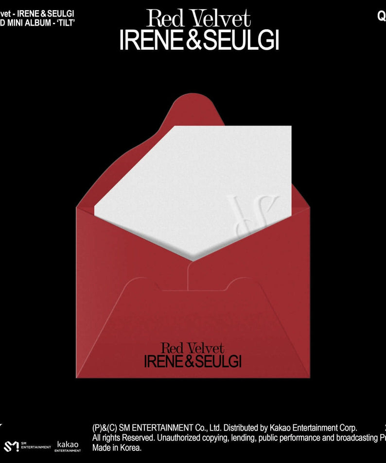 RED VELVET - 2nd Album [TILT] (QR Ver.) (Smart Album) - Album Kpop, pochette rouge “IRENE&SEULGI” avec enveloppe QR