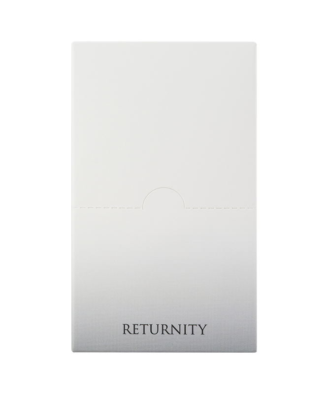 RETURNITY Unbleached Sterile Cotton Pads 240 Sheets : boîte de coton stérile non blanchi, vue produit sur fond clair.