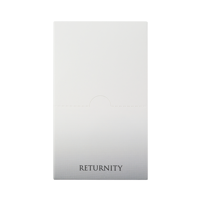 RETURNITY Unbleached Sterile Cotton Pads 240 Sheets : boîte de coton stérile non blanchi, vue produit sur fond clair.
